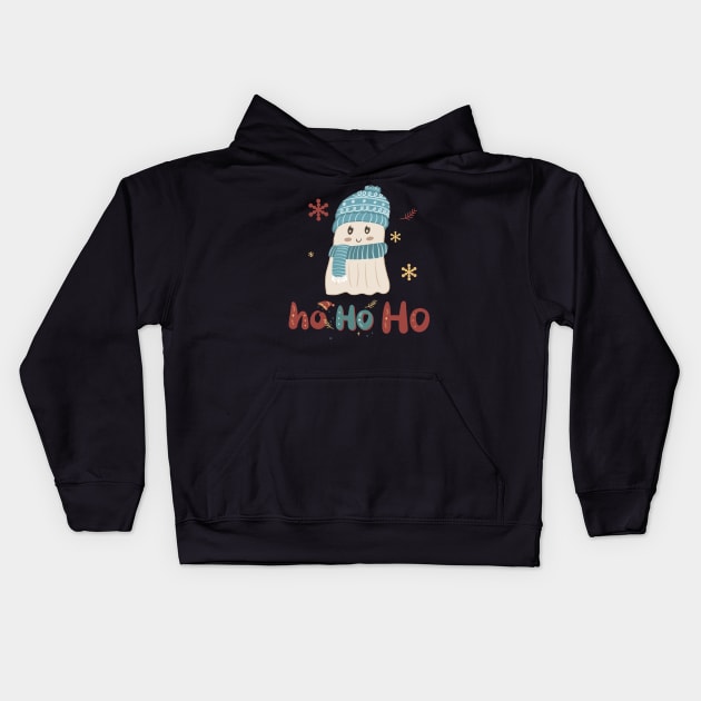 Ghost The Christmas Spirit | Ho Ho Ho Kids Hoodie by i am Cuta